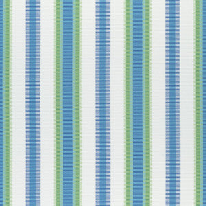 Samba Stripe Royal Blue and Green W74670 by Thibaut Fabric