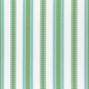 Samba Stripe Kelly Green and Pool W74672 by Thibaut Fabric