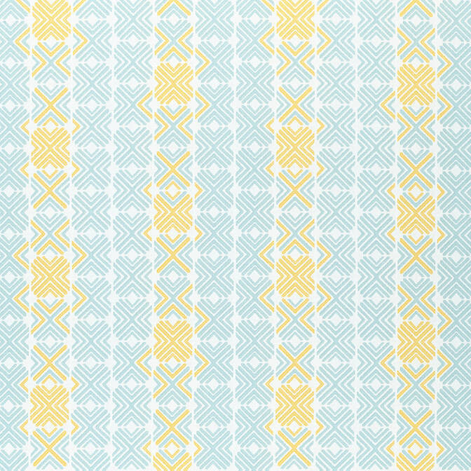 Jinx Aqua and Sunshine W74676 by Thibaut Fabric Thibaut Fabric Jinx Aqua and Sunshine W74676Fabric Festival 77% Poly (UV), 23% PCR Poly (UV) UNITED STATES </p><p>Repeat: V: 14.5 54 - Fabric Carolina -