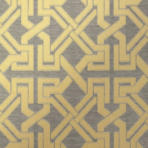 Benedetto Grey and Gold W772578 by Thibaut Fabric