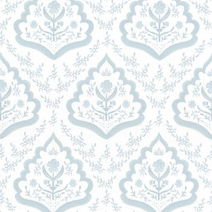 W7842 Floral Paisley 1 Moonstone by Aoc Wallcovering