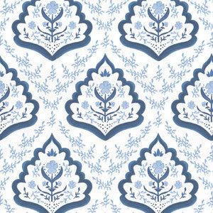 W7842 Floral Paisley 2 Harbor by Aoc Wallcovering