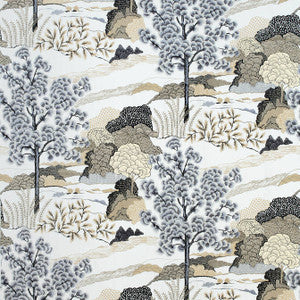 Daintree Embroidery Grey W785001 by Thibaut Fabric