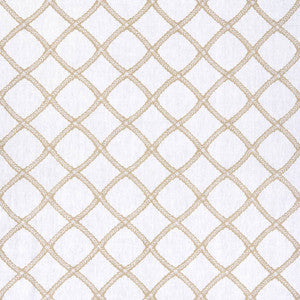 Majuli Embroidery Beige on White W788705 by Thibaut Fabric