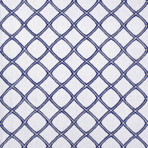 Majuli Embroidery Navy on White W788706 by Thibaut Fabric