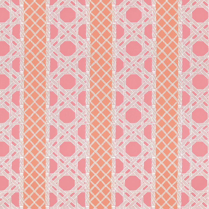 Thibaut Fabric Trelliage Peony and Coral W81771  Fabric U.S.A </p><p>Repeat: H: 14.25 in (36.20 cm), V: 14.5 (36.83 cm) 54 in  (137.16 cm) - My Fabric Connection -