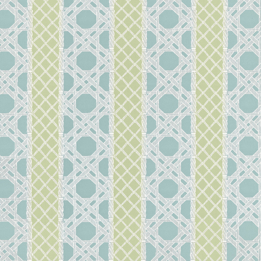 Thibaut Fabric Trelliage Pool and Leaf W81773  Fabric U.S.A </p><p>Repeat: H: 14.25 in (36.20 cm), V: 14.5 (36.83 cm) 54 in  (137.16 cm) - My Fabric Connection -