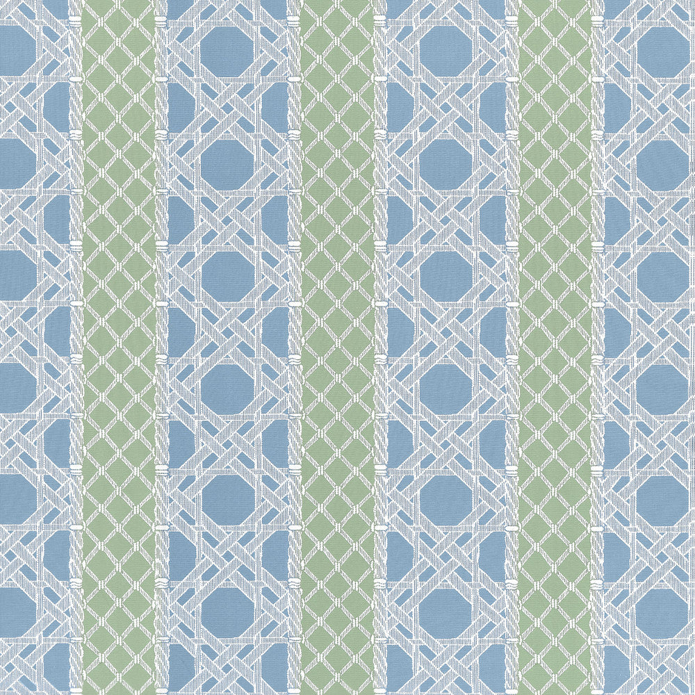 Trelliage Cornflower and Clover W81774  by Thibaut Fabric Thibaut Fabric Trelliage Cornflower and Clover W81774 Fabric SOLEIL U.S.A </p><p>Repeat: H: 14.25 in (36.20 cm), V: 14.5 (36.83 cm) 54 in  (137.16 cm) - Fabric Carolina -