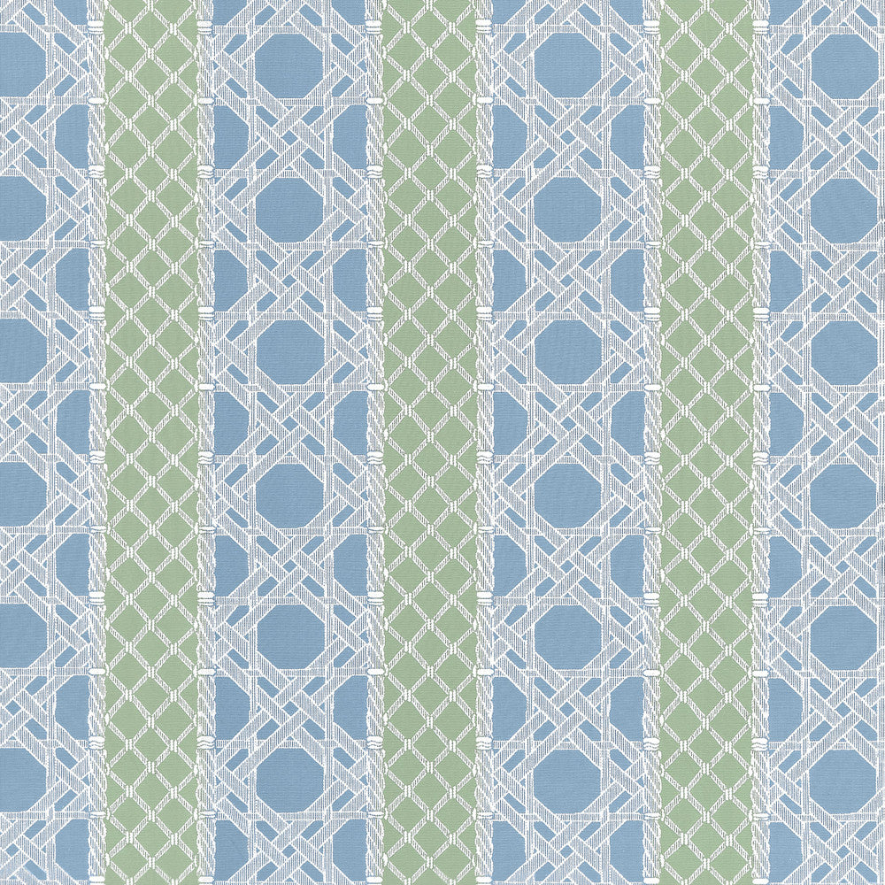 Thibaut Fabric Trelliage Cornflower and Clover W81774  Fabric U.S.A </p><p>Repeat: H: 14.25 in (36.20 cm), V: 14.5 (36.83 cm) 54 in  (137.16 cm) - My Fabric Connection -