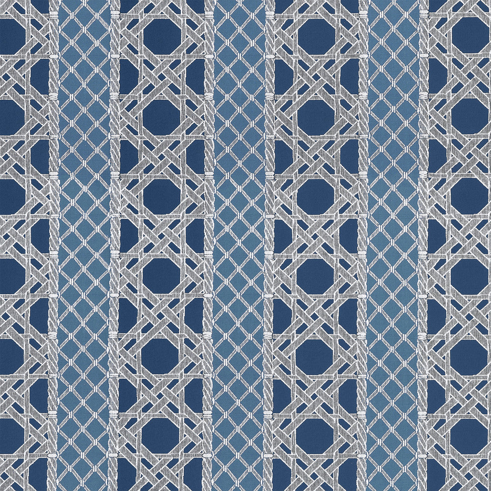 Thibaut Fabric Trelliage Navy and Cadet W81775  Fabric U.S.A </p><p>Repeat: H: 14.25 in (36.20 cm), V: 14.5 (36.83 cm) 54 in  (137.16 cm) - My Fabric Connection -