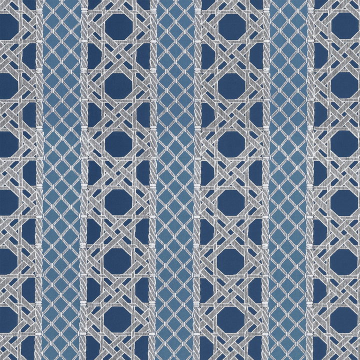 Thibaut Fabric Trelliage Navy and Cadet W81775  Fabric U.S.A </p><p>Repeat: H: 14.25 in (36.20 cm), V: 14.5 (36.83 cm) 54 in  (137.16 cm) - My Fabric Connection -