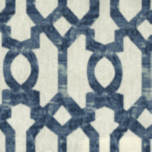 Wagner Navy by Norbar Designer Fabric 100% COTTON DUCK TURKMANISTAN 6 3/4"V 4 1/2"H 54" - Swanky Fabrics -