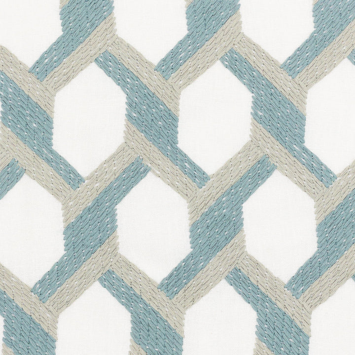 Wasco 2 Bay by Stout Fabric COLOR MY WINDOW AQUA/HARBOR 60%POL 30%COT 10%LIN %PEMB INDIA Horizontal: 2.875 and Vertical: 4.250 51.5 in - Fabric Carolina -