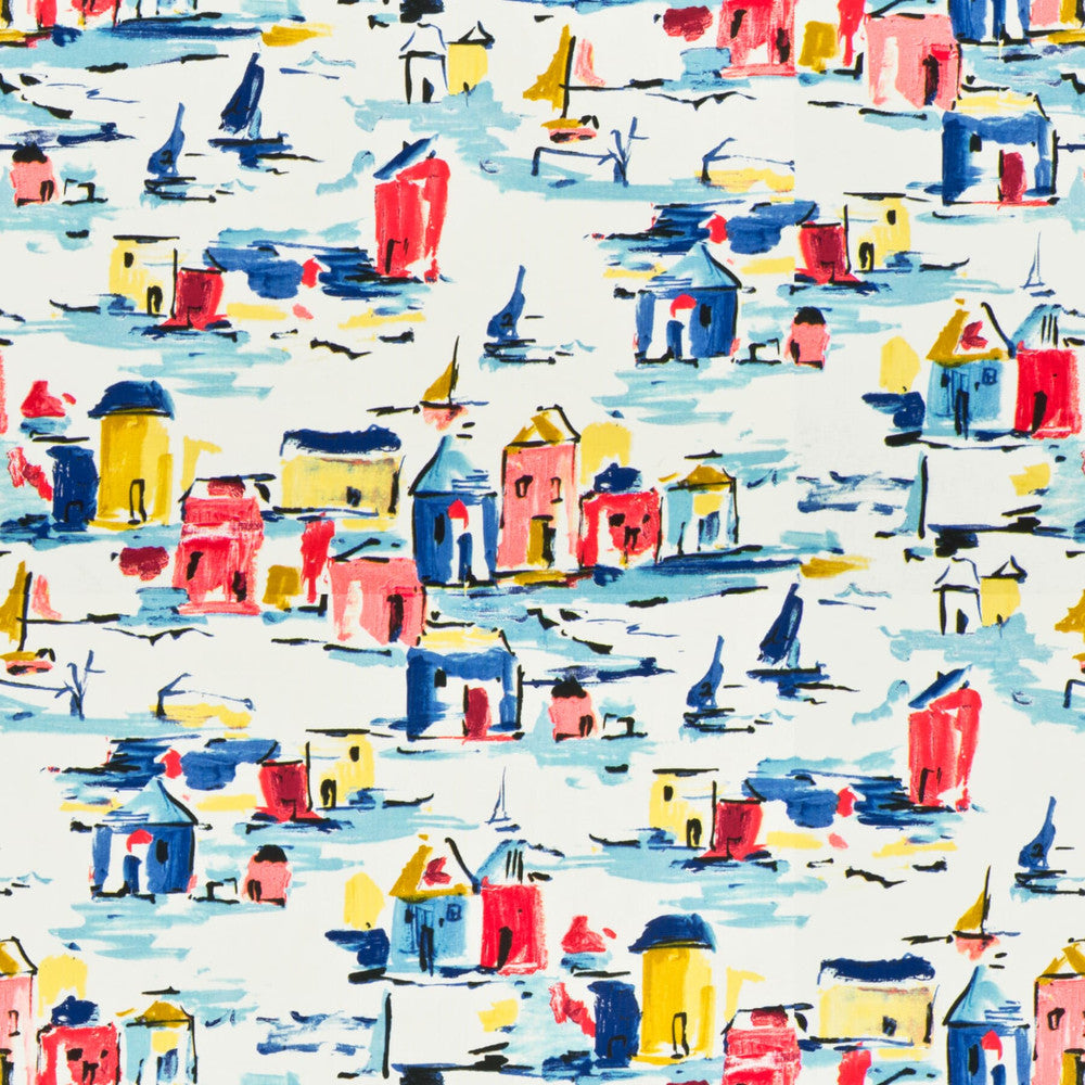 Wattenberg 1 Fiesta by Stout Designer Fabric Rainbow Library Ocean/Federal 100% Cotton PAKISTAN FLAME RETARDANT-U.F.A.C. CLASS 1 (OR A) CATB 117-2013 Horizontal: 27 and Vertical: 27 54 in - Swanky Fabrics -