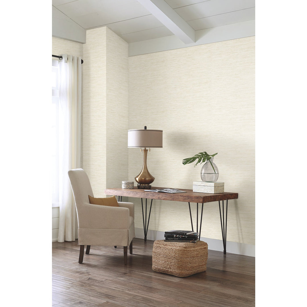 Grasscloth White Wallpaper by York Wallcoverings Designer