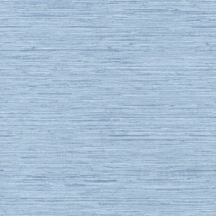 Horizontal Grasscloth Light Blue Wallpaper by York Wallcoverings Ashford Tropics Covers about 56.4 square feet 20.5-in by 33-ft long roll Prepasted 20.5 - Fabric Carolina -