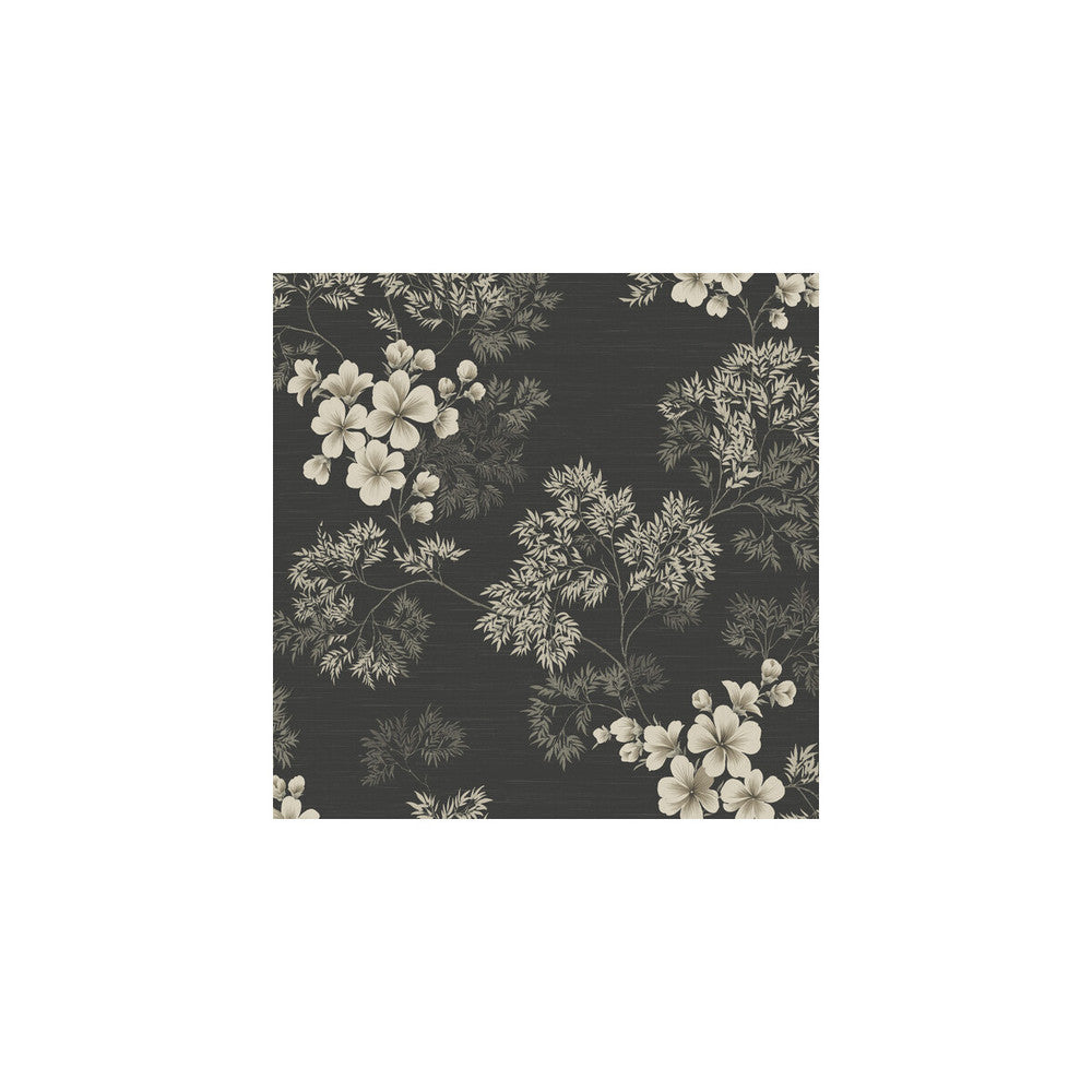 Flora Charcoal by Winfield Thybony Wallcovering WINFIELD THYBONY BARCLAY LIVING IN STYLE United States Horizontal: and Vertical: 23.62 20.5 - Fabric Carolina -