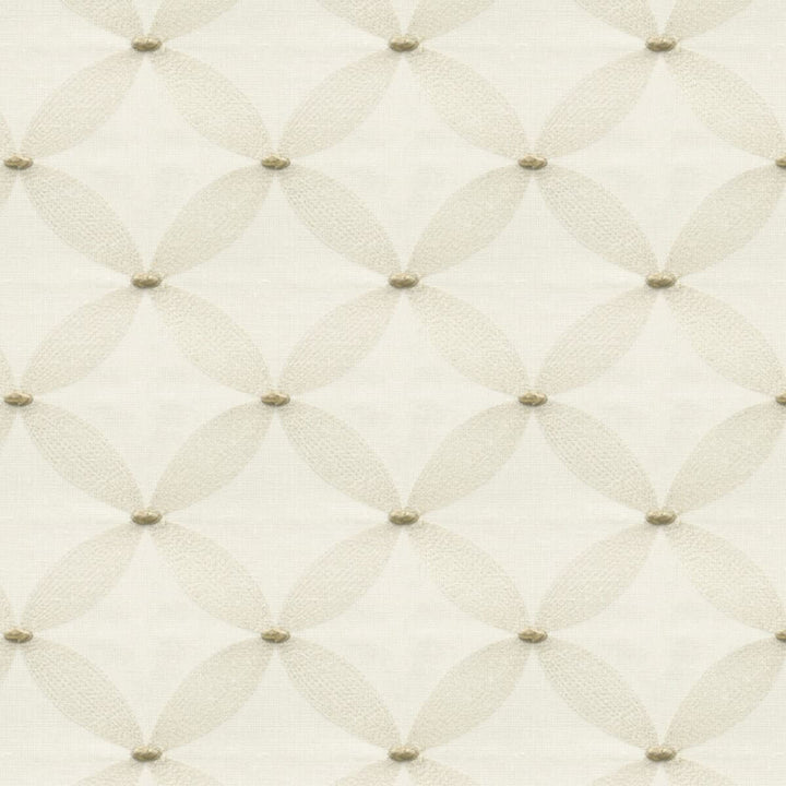 Wesley 1 Toast by Stout Fabric COLOR MY WINDOW EMBROIDERY/SNOW 100%POL %PEMB INDIA Horizontal: 4.375 and Vertical: 4.75 52 in - Fabric Carolina -