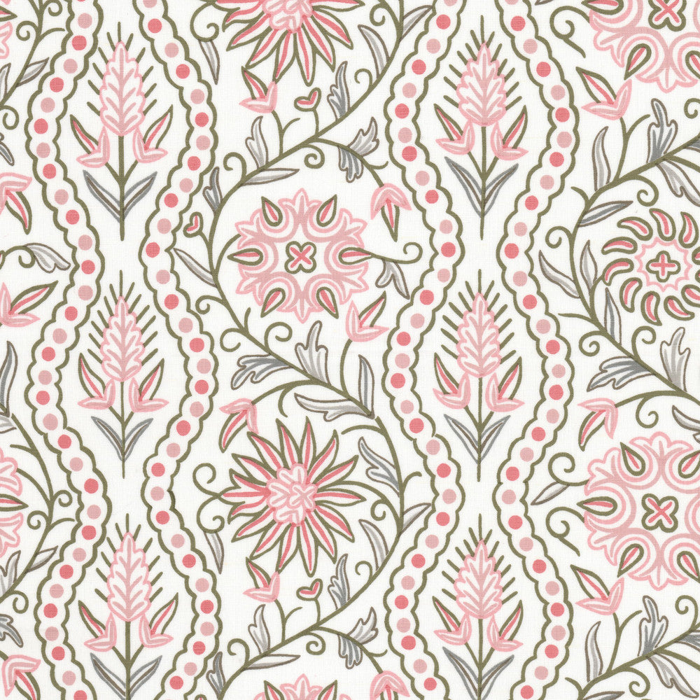 Wesley 2 Spring by Stout Fabric Stout Fabric Wesley 2 SpringFabric Comfortable Living Blossom/Sienna 54%Lin 46%Cot India </p><p>Repeat: H: 11.875, V: 0 52 in - Fabric Carolina -