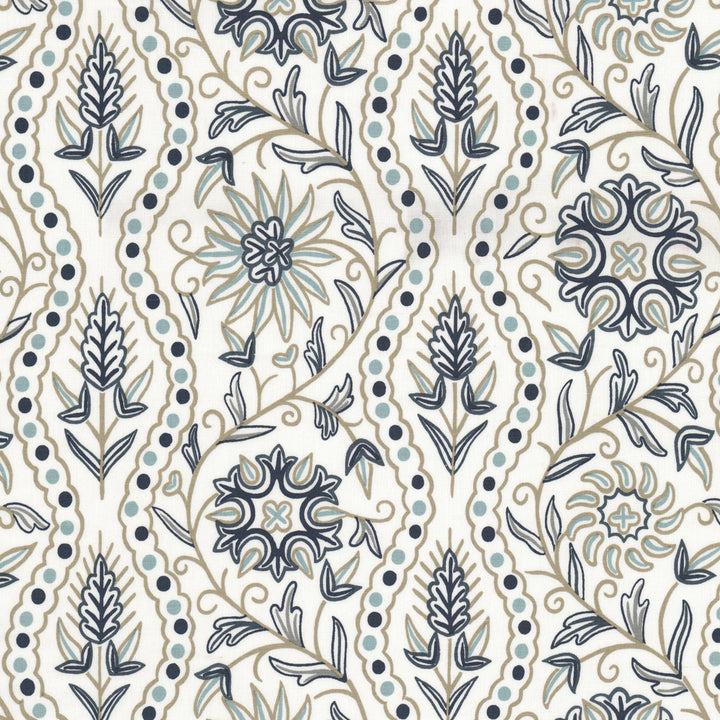 Wesley 3 Lake by Stout Fabric Stout Fabric Wesley 3 LakeFabric Comfortable Living Moonstone/Sapphire 54%Lin 46%Cot India </p><p>Repeat: H: 11.875, V: 0 52 in - Fabric Carolina -
