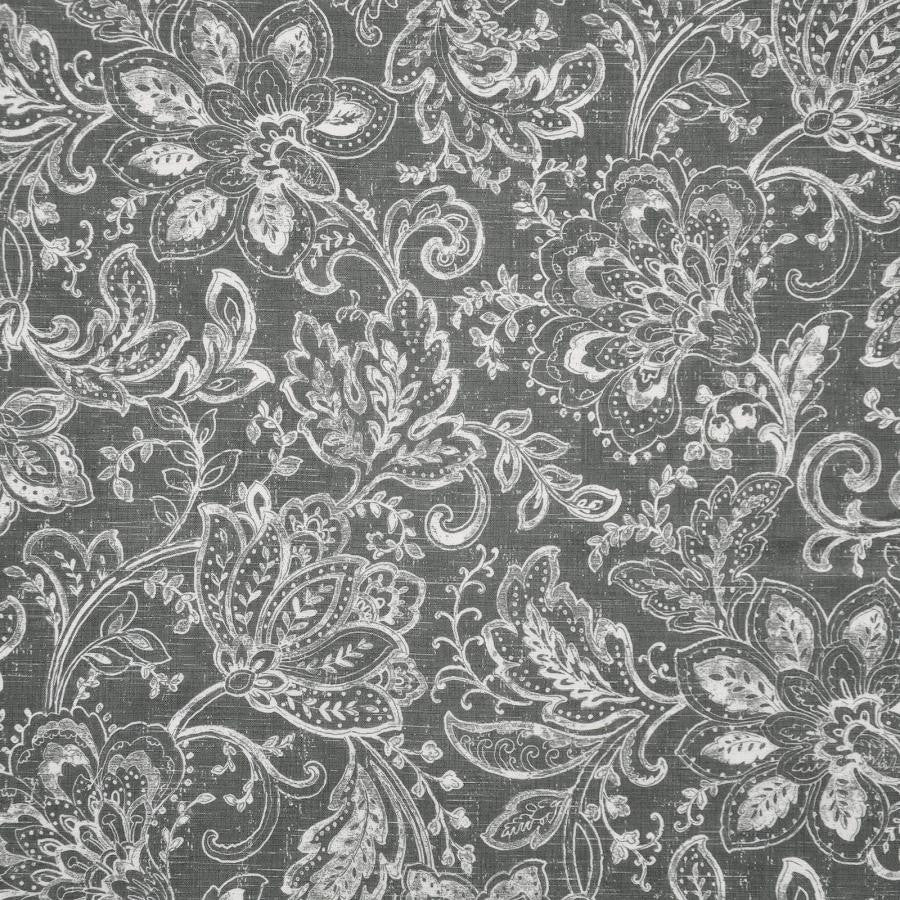 Willow Ware # 848 Charcoal by Maxwell Fabric COLOR THEORY-VOL.IV MOONSTONE 100% POLYESTER TURKEY V-27.5"H-28" 55" - Fabric Carolina -