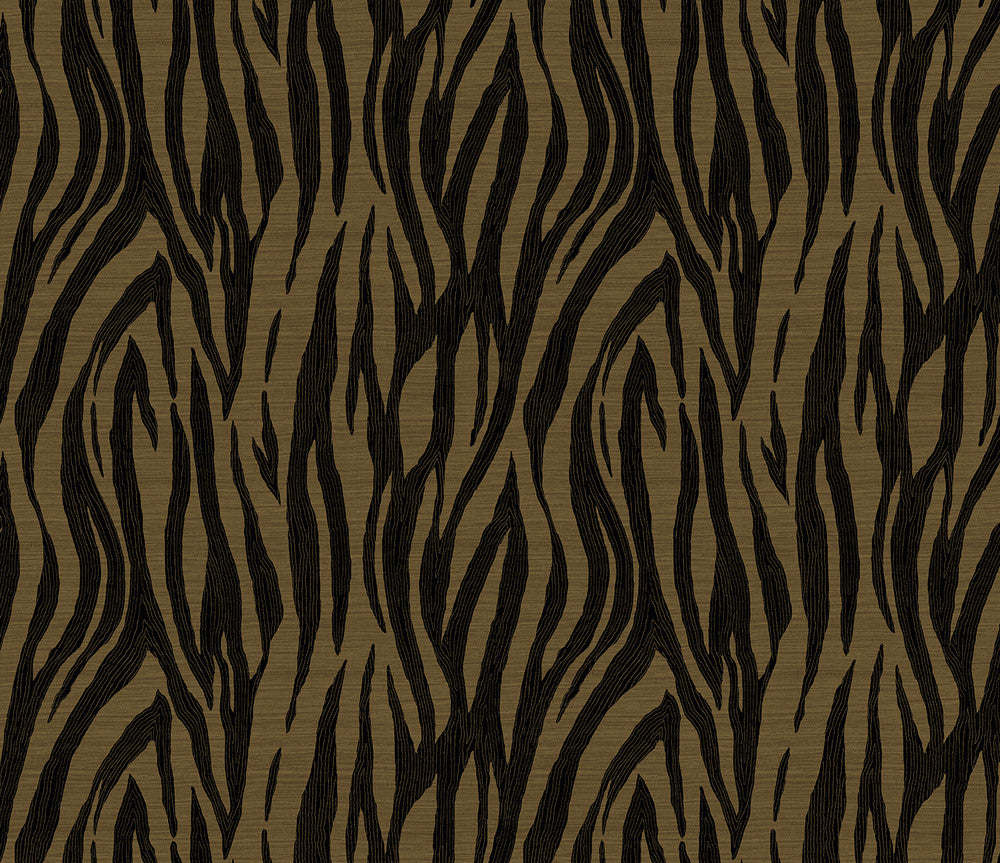 Jazz Faux Skin Metallic Royal Gold & Obsidian by Seabrook Wallpaper Piano Netherlands 57.5 18" 20.9" - Fabric Carolina -