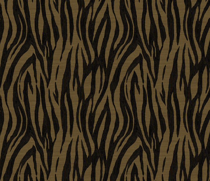 Jazz Faux Skin Metallic Royal Gold & Obsidian by Seabrook Wallpaper Piano Netherlands 57.5 18" 20.9" - Fabric Carolina -