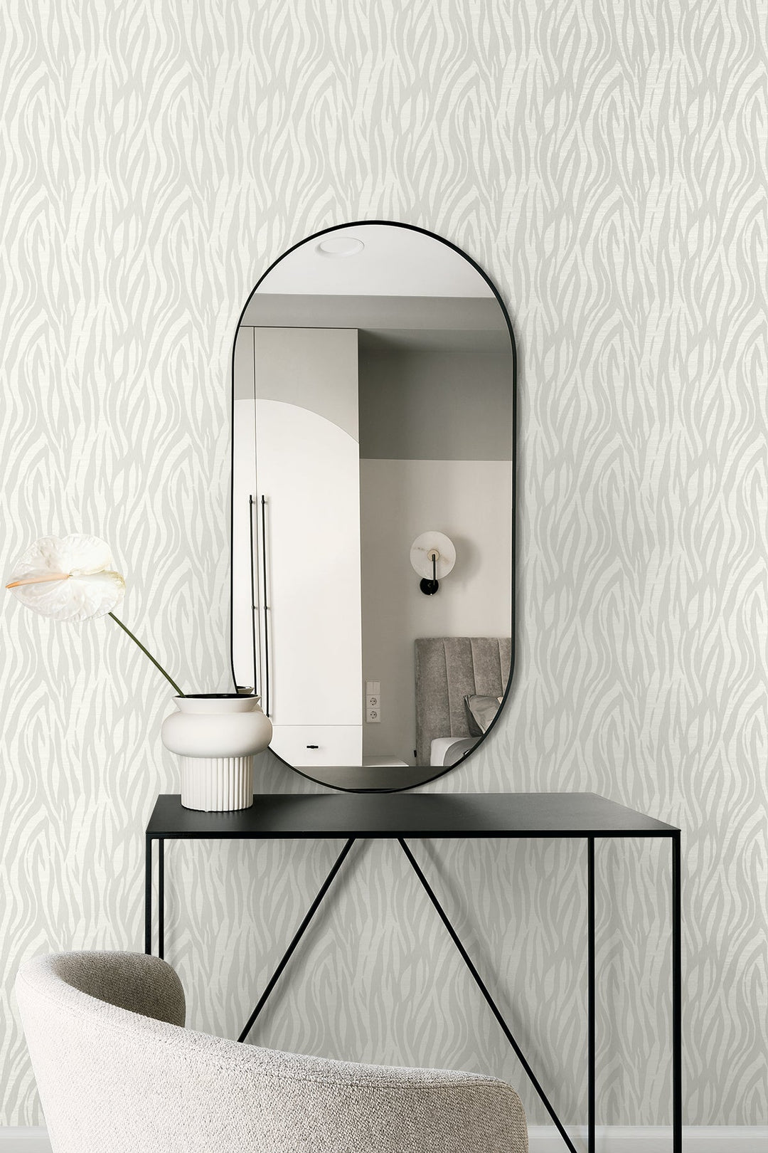 Jazz Faux Skin Metallic Ivory & Cream WH40210 by Seabrook Designs Designer Wallpaper