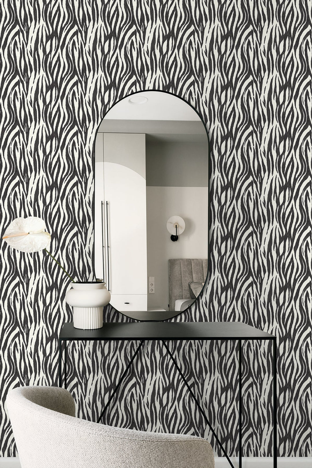 Jazz Faux Skin Onyx & Neutral WH40216 by Seabrook Designs Designer Wallpaper