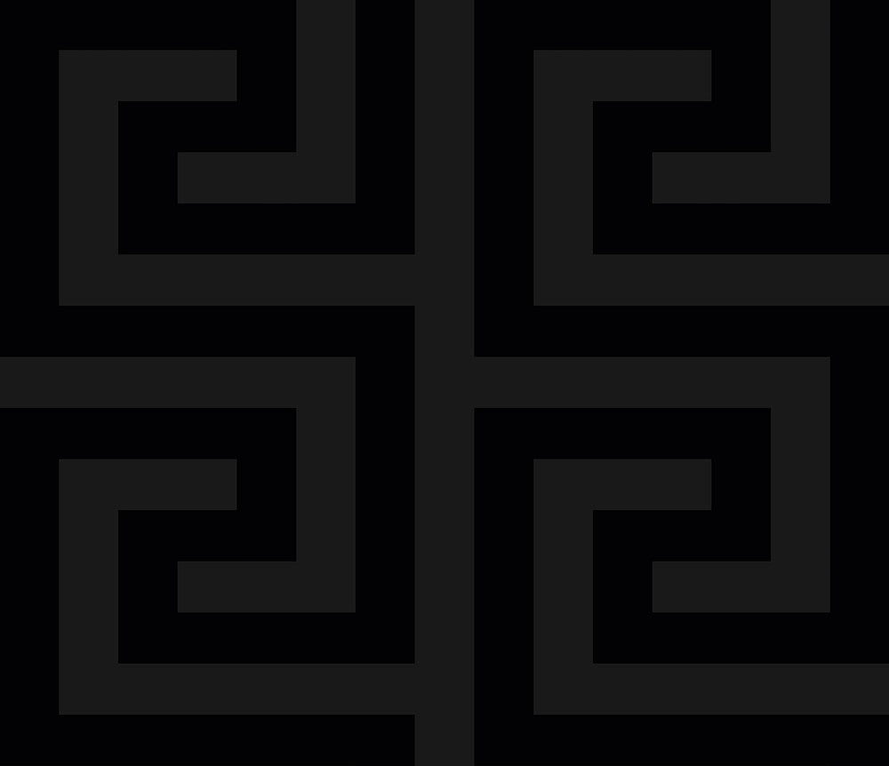 Forte Greek Key Metallic Carbon by Seabrook Wallpaper Piano Netherlands 57.5 18" 20.9" - Fabric Carolina -