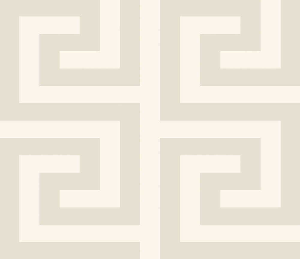 Forte Greek Key Metallic Champagne by Seabrook Wallpaper Piano Netherlands 57.5 18" 20.9" - Fabric Carolina -