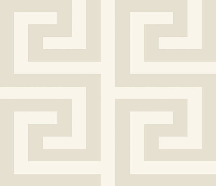 Forte Greek Key Metallic Champagne by Seabrook Wallpaper Piano Netherlands 57.5 18" 20.9" - Fabric Carolina -