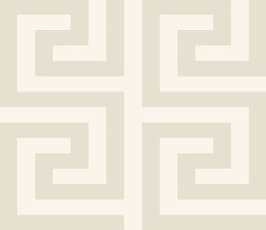 Forte Greek Key Metallic Champagne by Seabrook Wallpaper