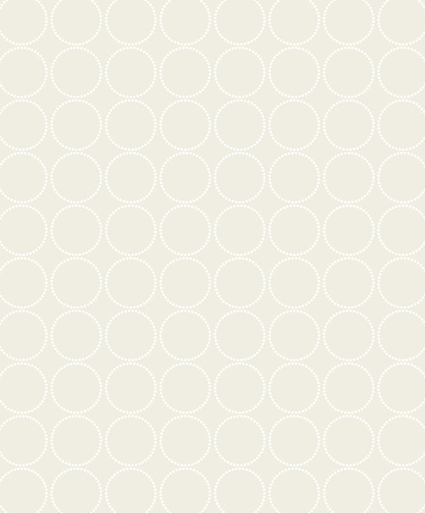 Round Geometric Neutral by Seabrook Wallpaper Piano Netherlands 57.5 5" 20.9" - Fabric Carolina -