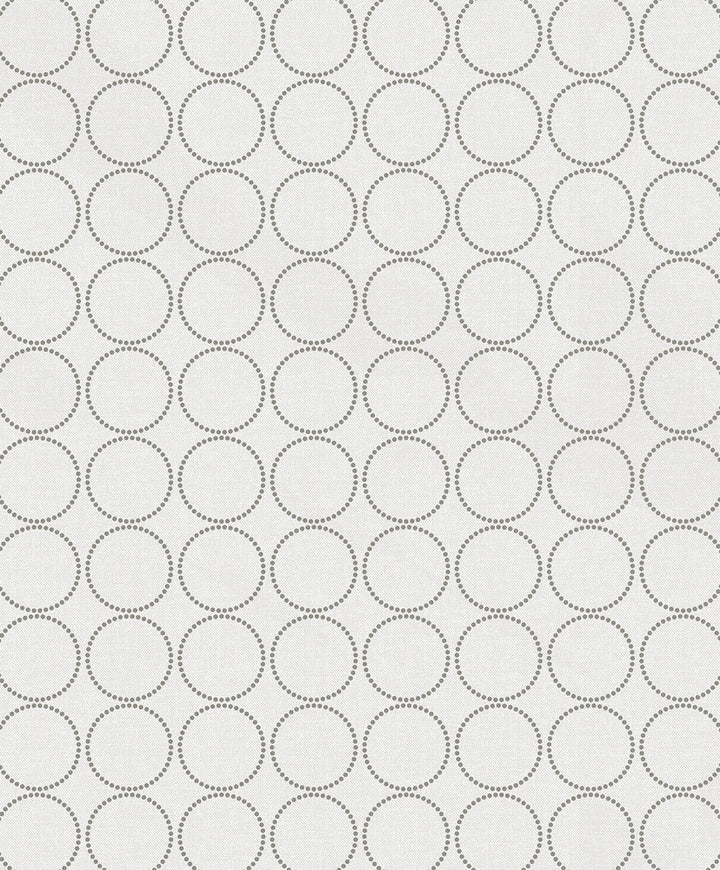 Round Geometric Linen & Metallic Silver by Seabrook Wallpaper Piano Netherlands 57.5 5" 20.9" - Fabric Carolina -