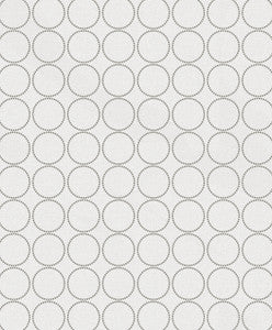 Round Geometric Linen & Metallic Silver by Seabrook Wallpaper