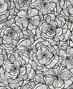 Alejandra Floral Metallic Ivory & Nightfall by Seabrook Wallpaper