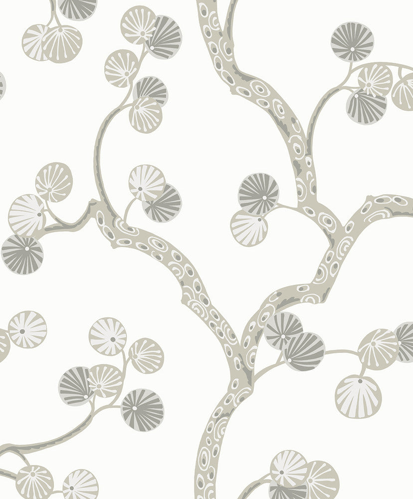 Allegra Branches Cotton & Fog by Seabrook Wallpaper Piano Netherlands 57.5 25.2" 20.9" - Fabric Carolina -