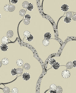 Allegra Branches Metallic Champagne & Stone by Seabrook Wallpaper