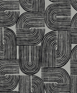 Piper Geometric Metallic Silver Sea & Black by Seabrook Wallpaper