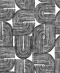 Piper Geometric Off-White & Onyx by Seabrook Wallpaper