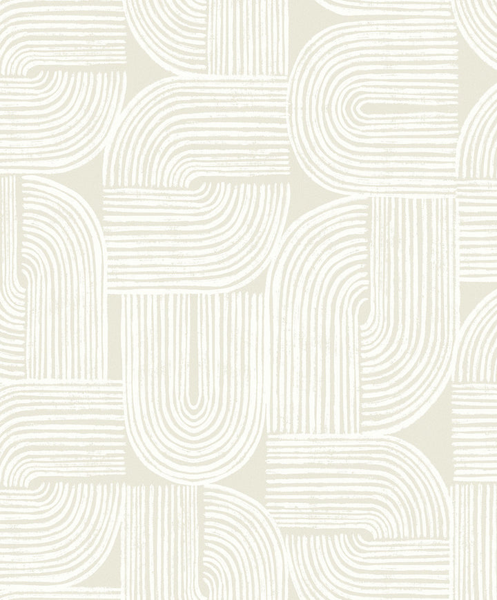 Piper Geometric Metallic Champagne & Flour by Seabrook Wallpaper Piano Netherlands 57.5 25.2" 20.9" - Fabric Carolina -