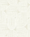 Piper Geometric Metallic Champagne & Flour WH41320 by Seabrook Designs Wallpaper