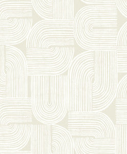 Piper Geometric Metallic Champagne & Flour by Seabrook Wallpaper