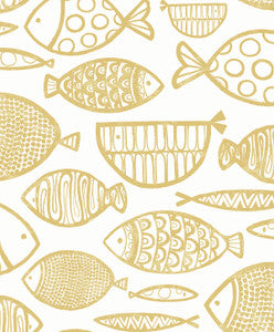 Cadence Fish Honey by Seabrook Wallpaper