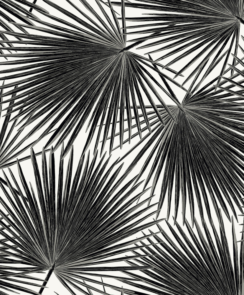 Elvis Palms Inky by Seabrook Wallpaper Piano Netherlands 57.5 25.2" 20.9" - Fabric Carolina -