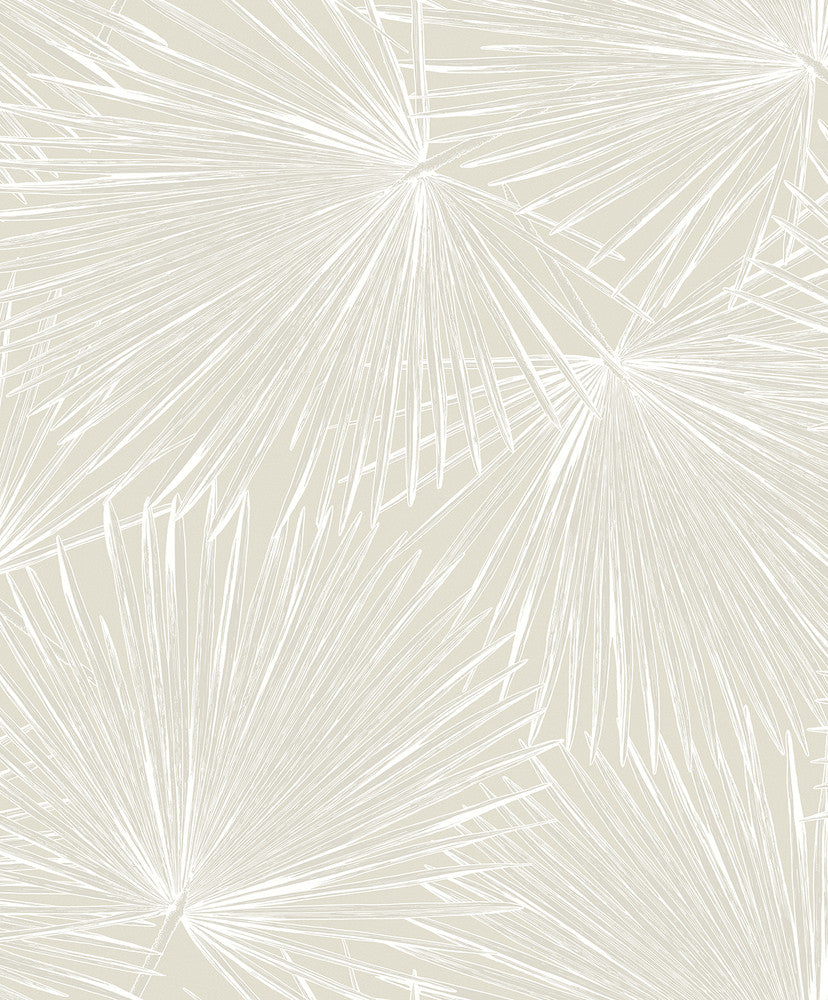 Elvis Palms Metallic Ivory by Seabrook Wallpaper Piano Netherlands 57.5 25.2" 20.9" - Fabric Carolina -