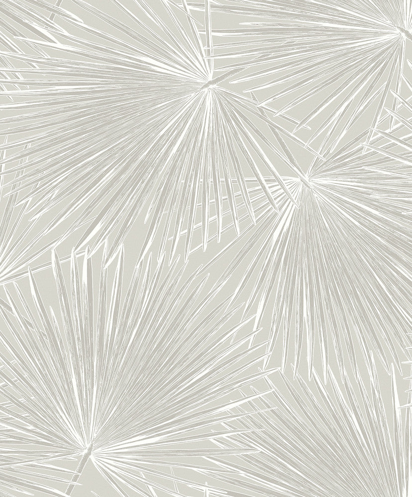 Elvis Palms Metallic Boulder Grey by Seabrook Wallpaper Piano Netherlands 57.5 25.2" 20.9" - Fabric Carolina -