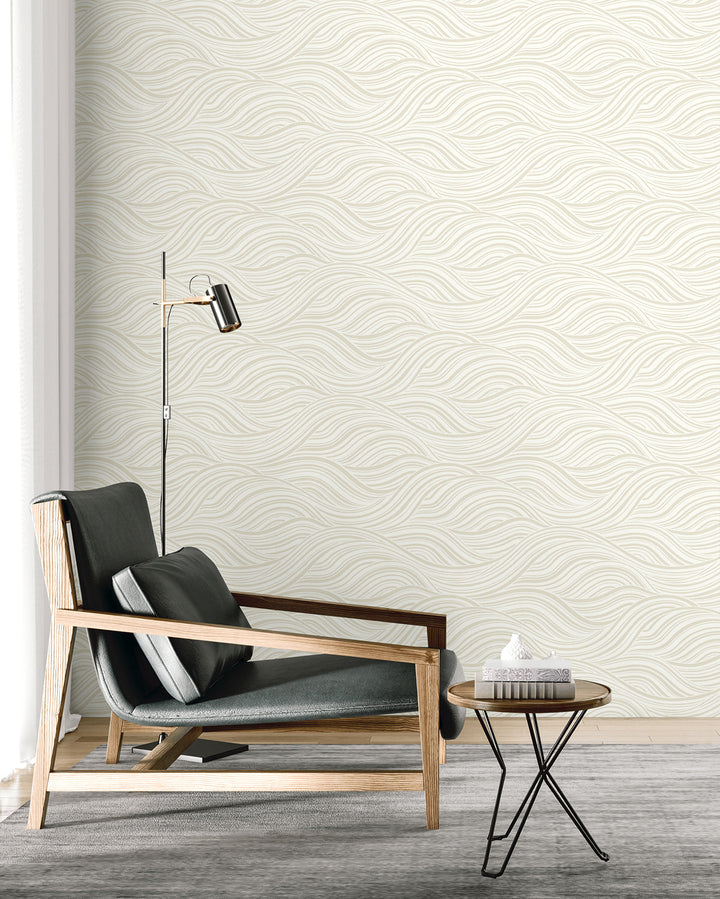 Melody Waves Elderflower WH41703 by Seabrook Designs Designer Wallpaper
