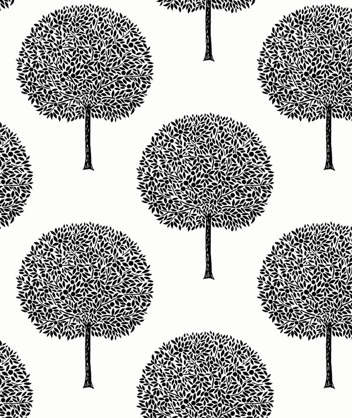 Demi Trees Alabaster & Contrast by Seabrook Wallpaper Piano Netherlands 57.5 36" 20.9" - Fabric Carolina -